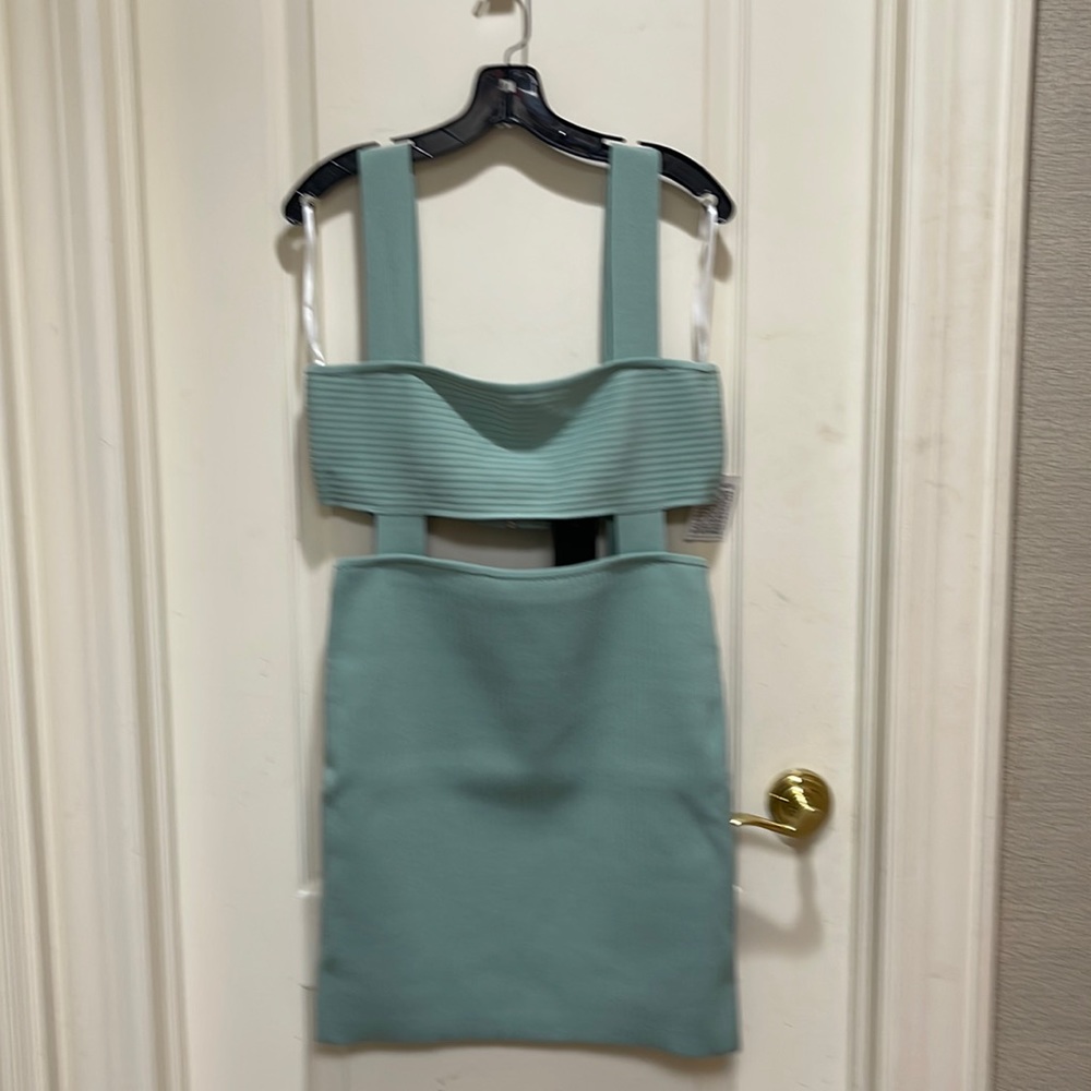 Herve Leger Cutout Ribbed Knit Dress XL